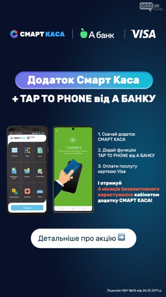 Смарт Каса + технологія Tap to Phone від Visa революція в оплаті та фіскалізації!